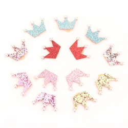 6Pcs Crown Shape Dog Bows Hair Accessories Glittering Gold Bows with Rubber Band for Long Hair Pets Accesorios Para Perros