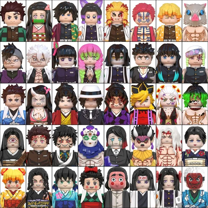 Minifiguras de Demon Slayer, 50 Piezas, Tanjirou, Nezuko, Giyuu, Shinobu, Figuras de Acción Coleccionables, Juguete de Ensamblaje para Niños, Regalo