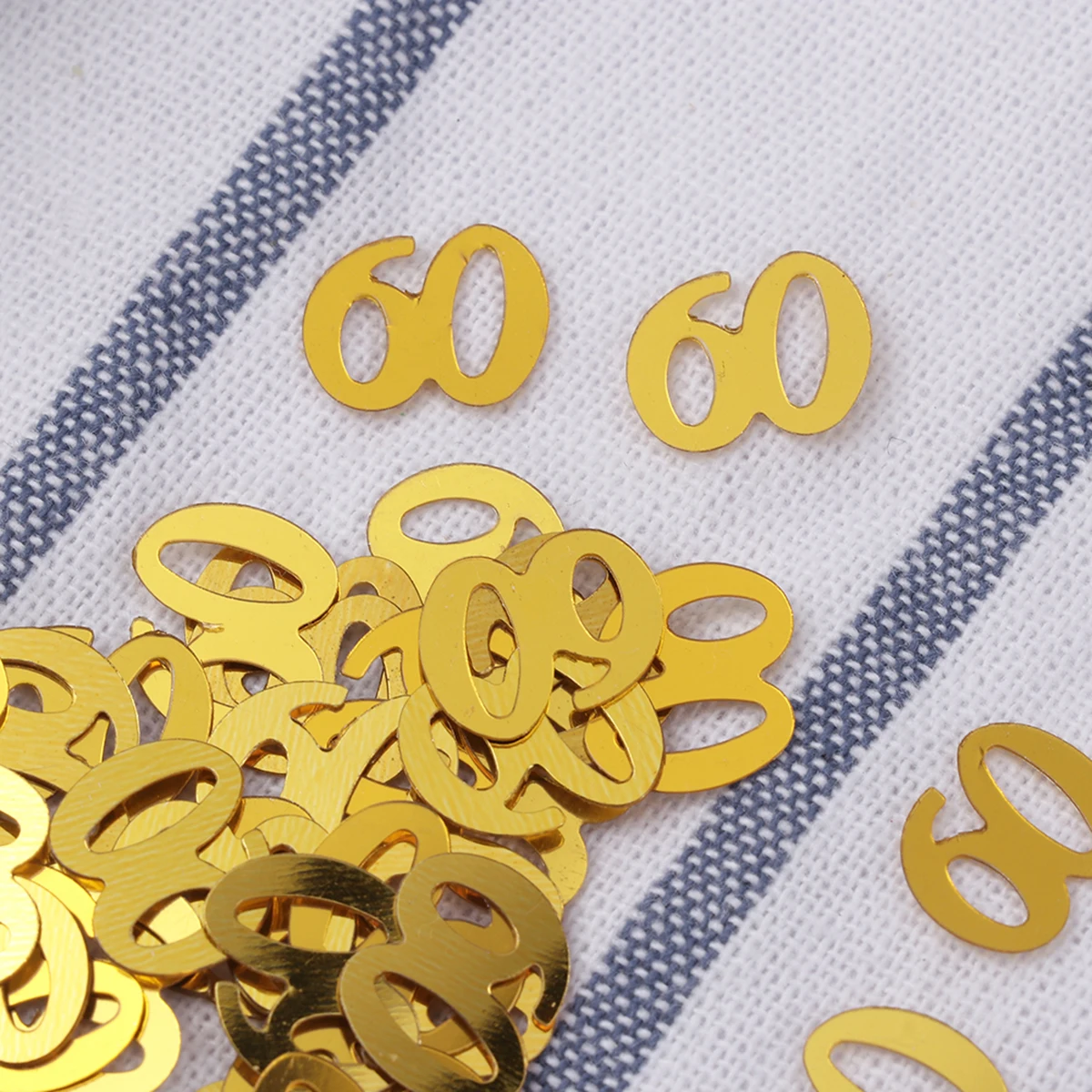 

1200pcs Number 60 Sequins Premium Party Supplies Decoration Confetti Anniversary Birthday Golden Sparkling Confetti Reusable
