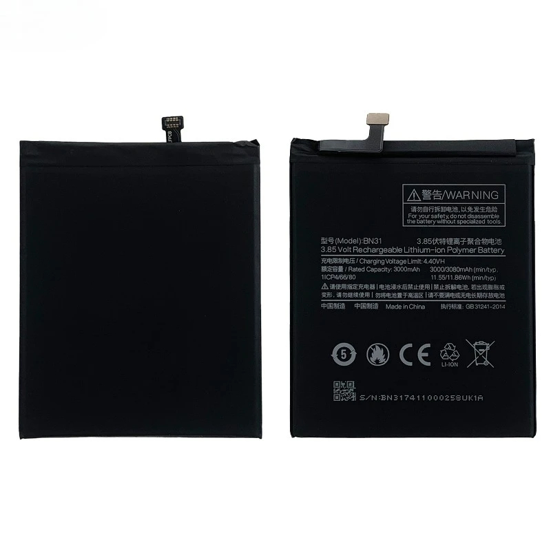 BN31 for Xiaomi Redmi Note5A/5X/A1/Redmi S2/Note5A Prime/5A Prime/Note 5A Pro/Y1/Note5 Prem/Med2/Md G2/Y1 Lite  Phone Battery