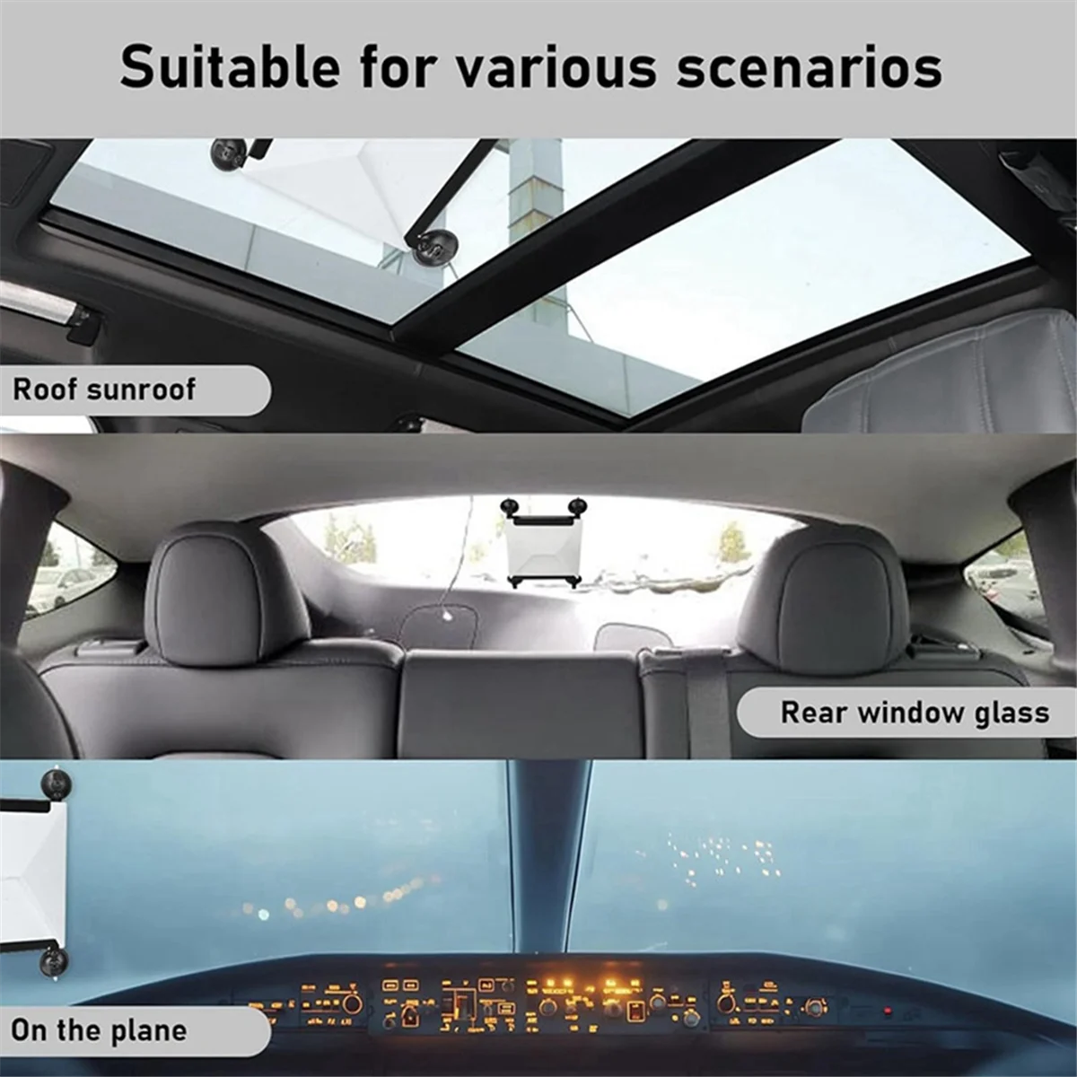 For Mini Car Suction Cup Mount,Can Adsorption to Car Skylight,Rear Window Glass,Front Windshield