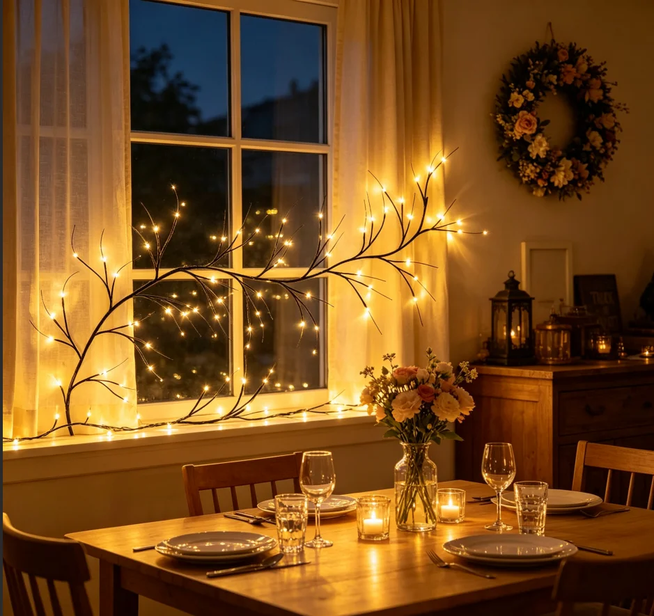 Halloween Twig Branch Lights, Purple LED Fairy Garland, USB Vine Decor for Wall Window Party Haunted House and Holiday Display