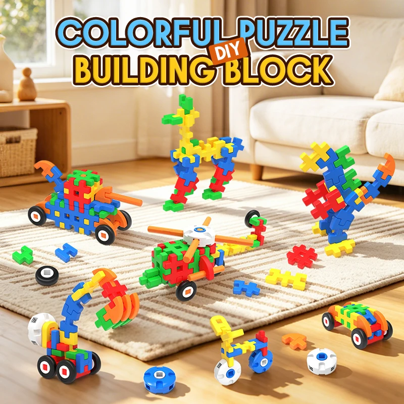 

Children's Building Blocks Puzzle Toy Helicopter Car Animal Model Creative Block Assembly Toys for Kids Intellectual Development