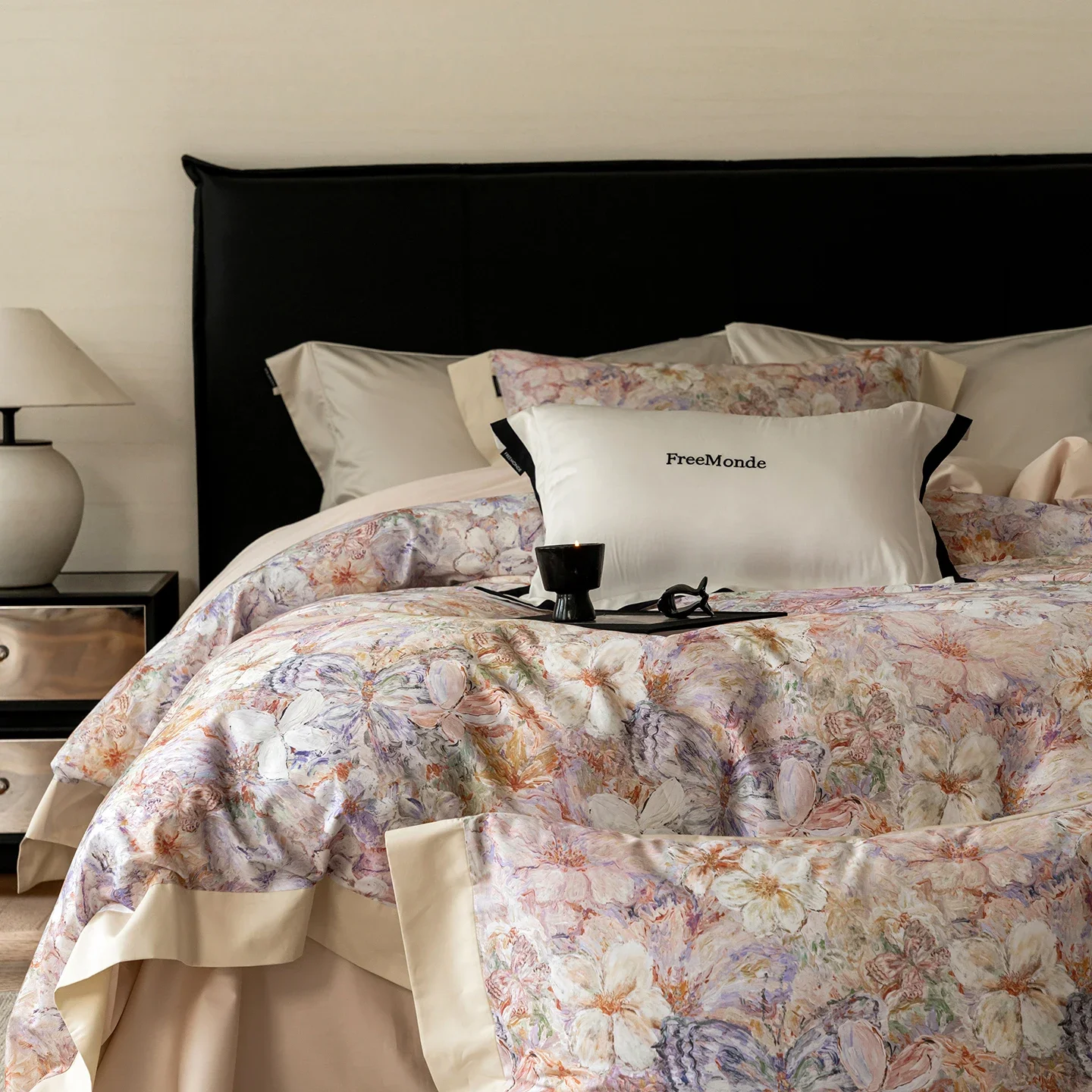 100S Egyptian Cotton Bedding Sets Print Bed Linens Pillowcase Sheet Duvet Cover Underwear