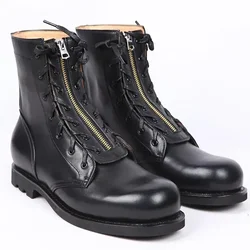 Men Boots Goodyear-Welding Handmade Real Leather Platform Boots High Cut Leather for Flying Boots with Cowhide on The Top Layer