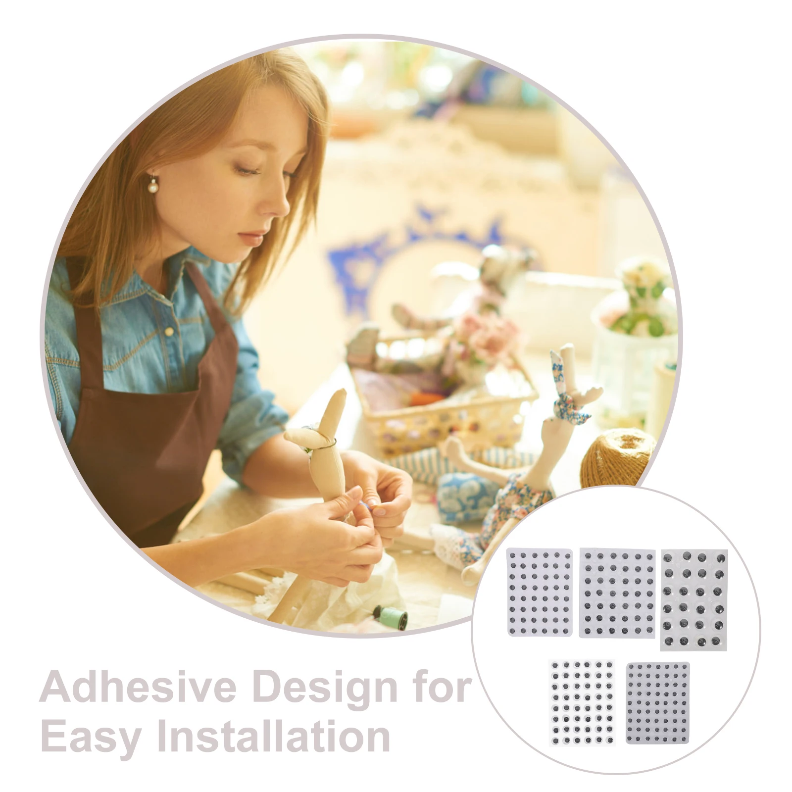 5 أوراق ذاتية اللصق البلاستيك تذبذب عيون لصنع اليد الحيوانات المحشوة الكروشيه الحرف DIY بها بنفسك لوازم كرات العين المستديرة واقعية