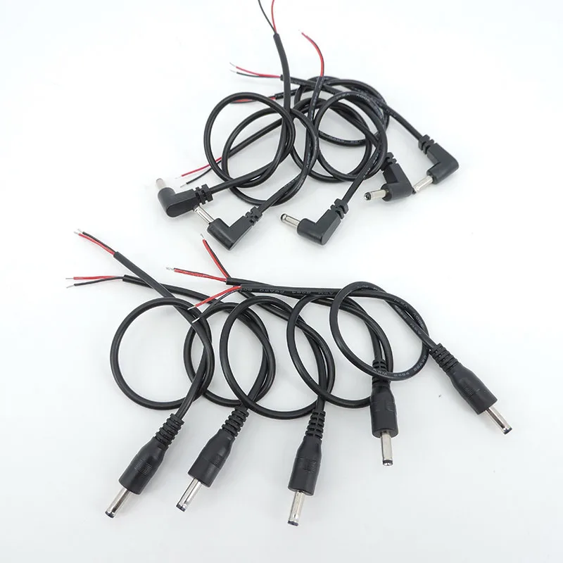 30Cm 2 Core Dc Mannelijke 3.5Mm X 1.35Mm Rechte Rechte Hoek Voeding Connector Kabel Kabel Snoer Vertind Uiteinden Diy Reparatie J17