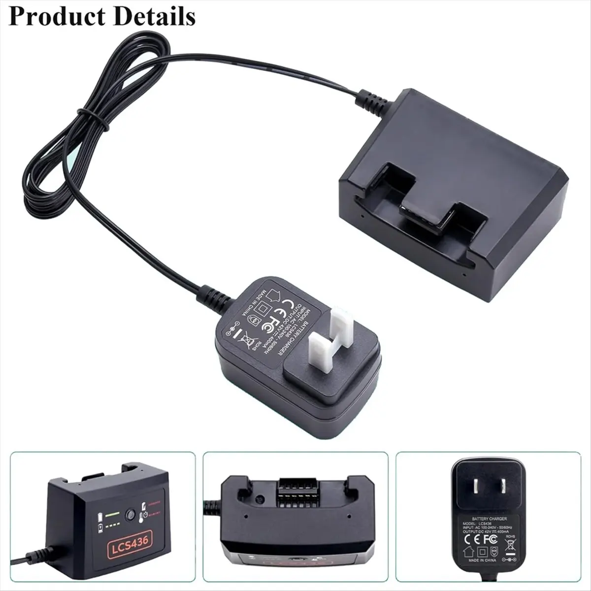 AS67 HAPPY^40V Battery Charger Replacement for 36v 40V Max Lithium Battery Charger LCS36 LCS40 LBXR36 US Plug
