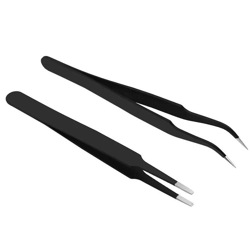 1PC/6PCS precision tweezers set ESD anti-static stainless steel tweezers electronic repair welding process maintenance tool