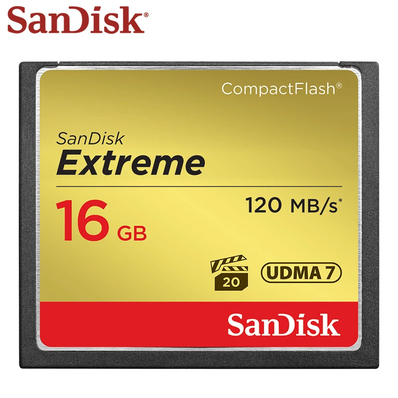 SanDisk kartu CF 64GB Compactflash UDMA-7 kartu memori kecepatan tinggi ekstrem 32GB 128GB membaca 120MB/dtk kartu U3 untuk kamera SLR