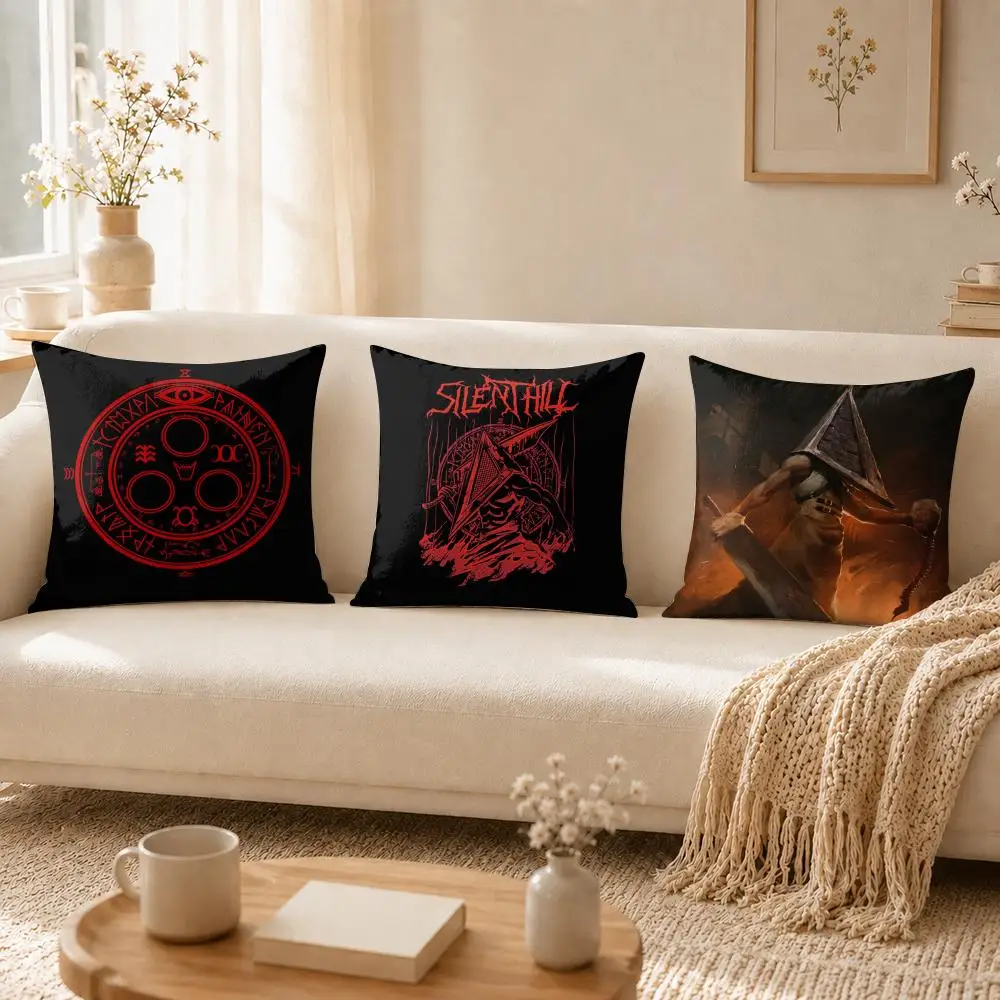 S-Silent H-Hill Anime Cushion Cover Soft Short Plush Double-Sided Printing Home Decor Cozy Sofa Pillow Case Fine Gift