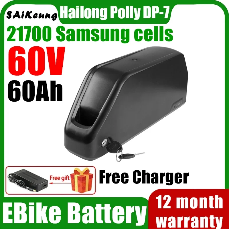 36 52 60 72v Ebike Hailong Polly Dp7 Battery 48v Bicicletta Elettrica Elektrische 48v 20 25 30 40 45 50 60ah 21700 3000w Battery