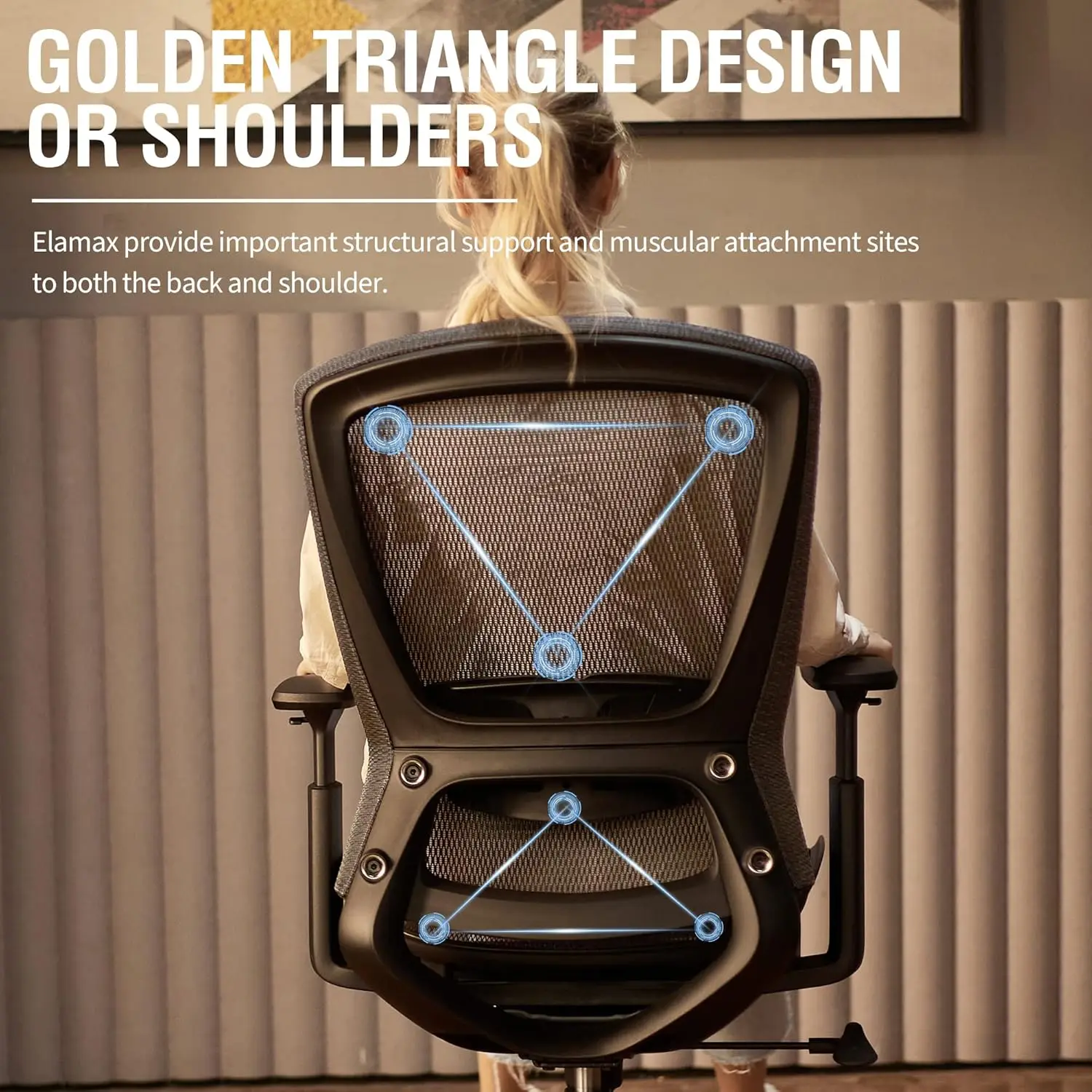 Ergonomic Mesh Office Chair, Computer Desk Chair,Sturdy Task Chair, Apoio lombar ajustável e braços, Tilt Function