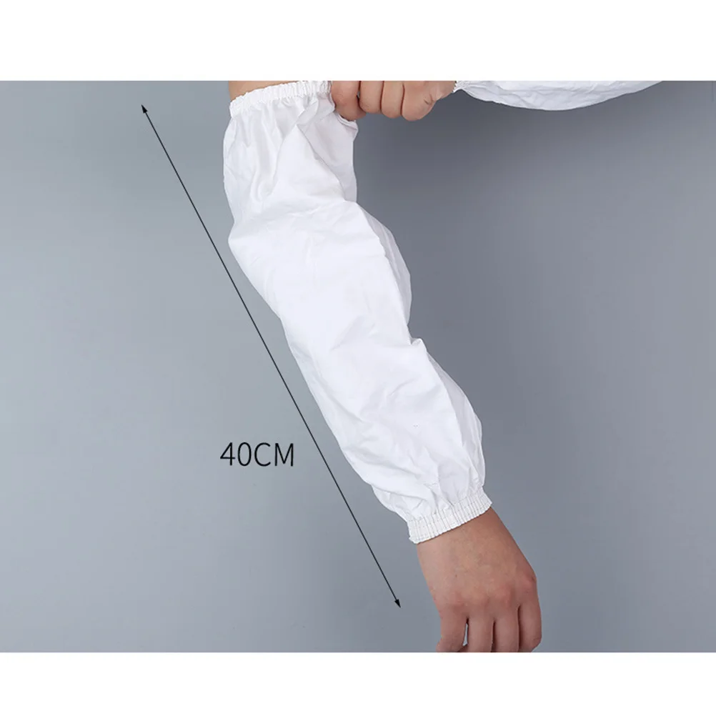 

5pcs Reusable Pu Waterproof Dustproof Oilproof Arm Sleeves Oversleeve Cover For Adults Long Breathable Elastic Hand Protection