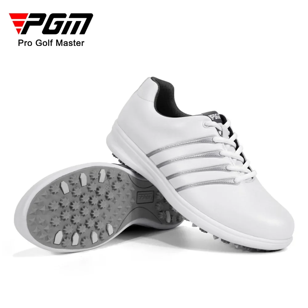 PGM Golf Shoes Women's Sports Shoes Waterproof and Anti-Slip Lace-Up White Sh oes