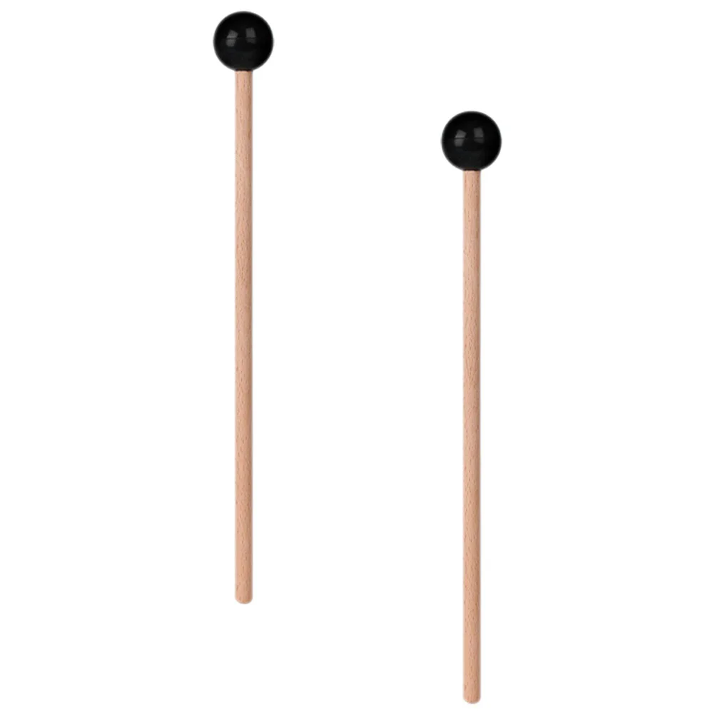 2 Pcs Ethereal Drum Sticks Bass Mallet Mallets with Wood Handle Steel Tongue Wooden