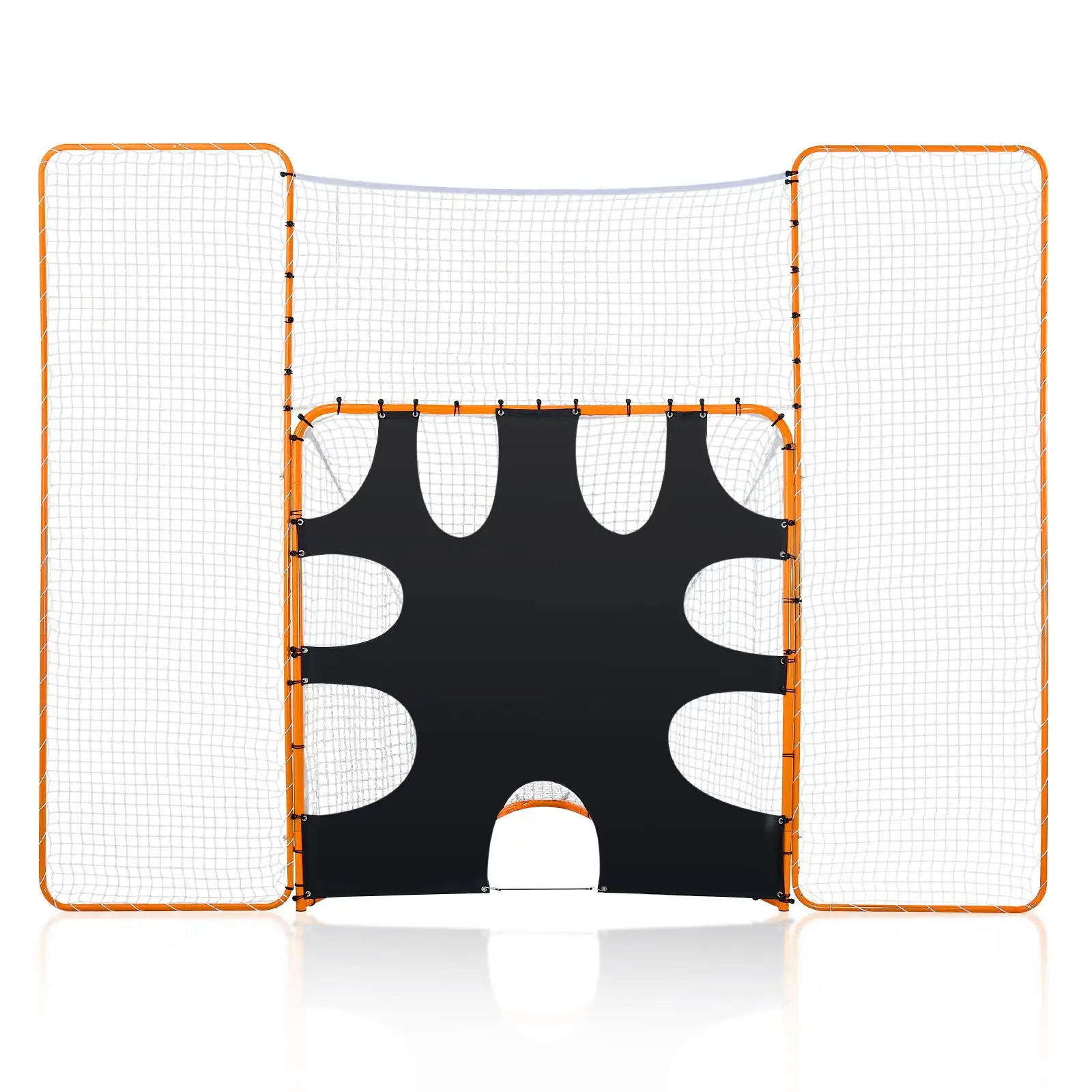 3 in 1 Lacrosse Goal 12x9 ft Net with Backstop and Target Quick Setup Backyard Rebounder Steel Frame Training Equipment for youth Adults