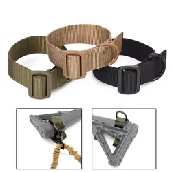 Outdoor Butt Stock Sling Gun Sling Loop Adapter Adjustable Nylon Shoulder Strap with D Ring EDC Belt Attachment for Hunting