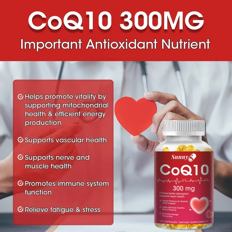 High Absorption 300 mg Coenzyme Q10 Softgels - Helps with heart and overall health