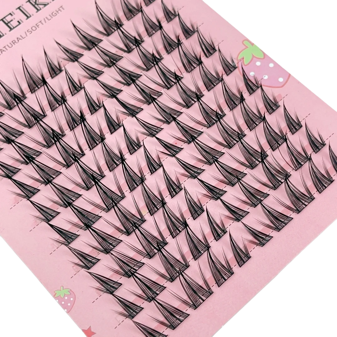 Juego de pestañas postizas de girasol, 100 grupos, rayas finas de estilo natural, accesorio de maquillaje para principiantes y profesionales