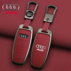 Car Key Case Cover Protector Shell Holder For Audi A3 A4 B9 A6 A7 4K A8 E-tron Q5 Q8 C8 D5 SQ8 Smart Remote Keychain Accessories