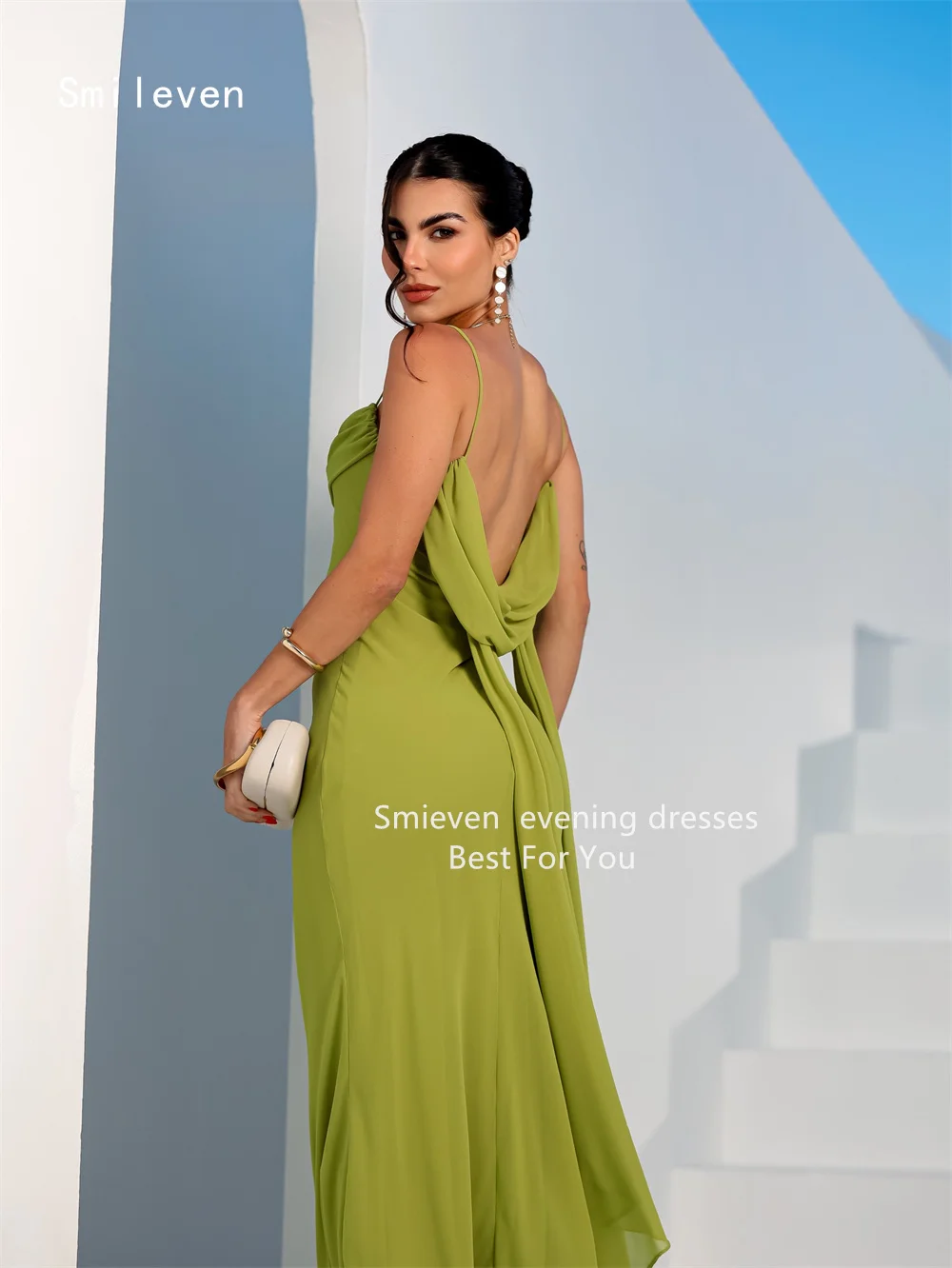 Smileven 高級マーメイドプロムドレス イリュージョン バックレス イブニングドレス スパゲッティストラップ オケージョンドレス カスタマイズ 2026