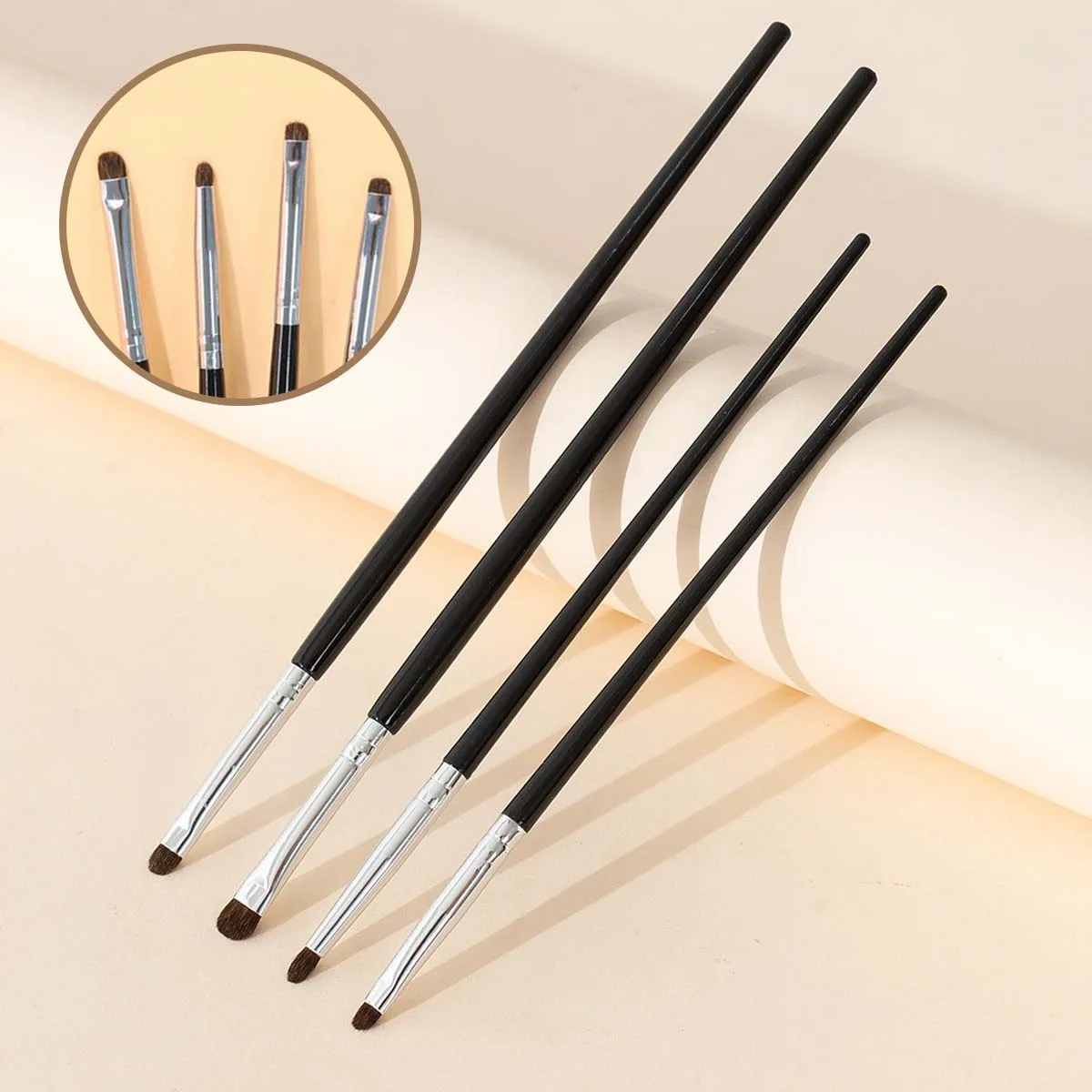 4Pcs Eye Detail Brushes Set, Eyeshadow Brushes, Detail small Eyeshadow Make up, Soft Eyeliner Brush, Perfect Eye Makeup Tools
