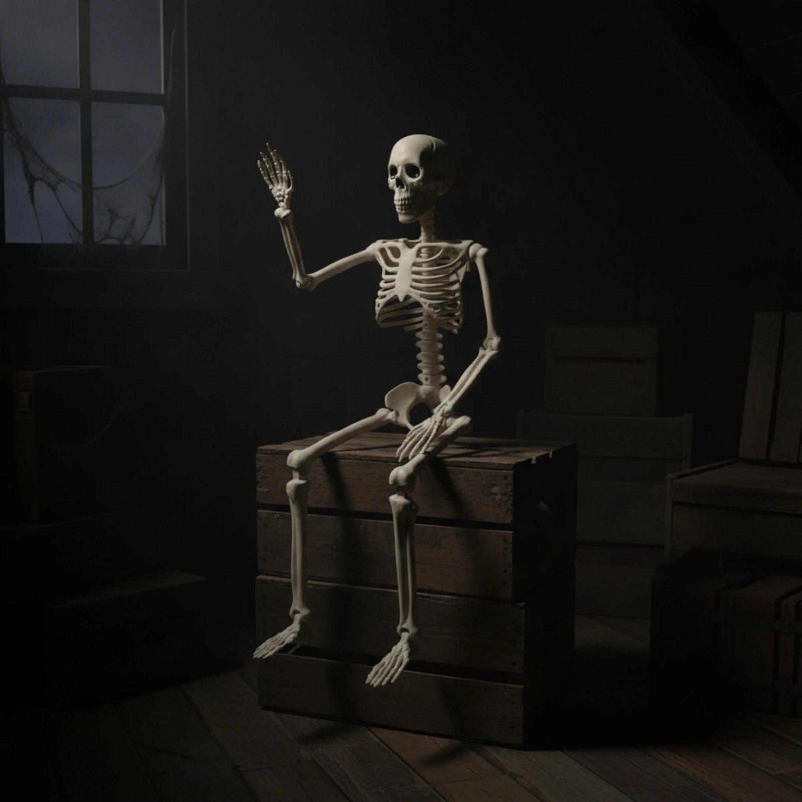 Skeleton with Movable Joints Flexible Poseable Skeleton Halloween Prop Sturdy Scary for Haunted House, Party