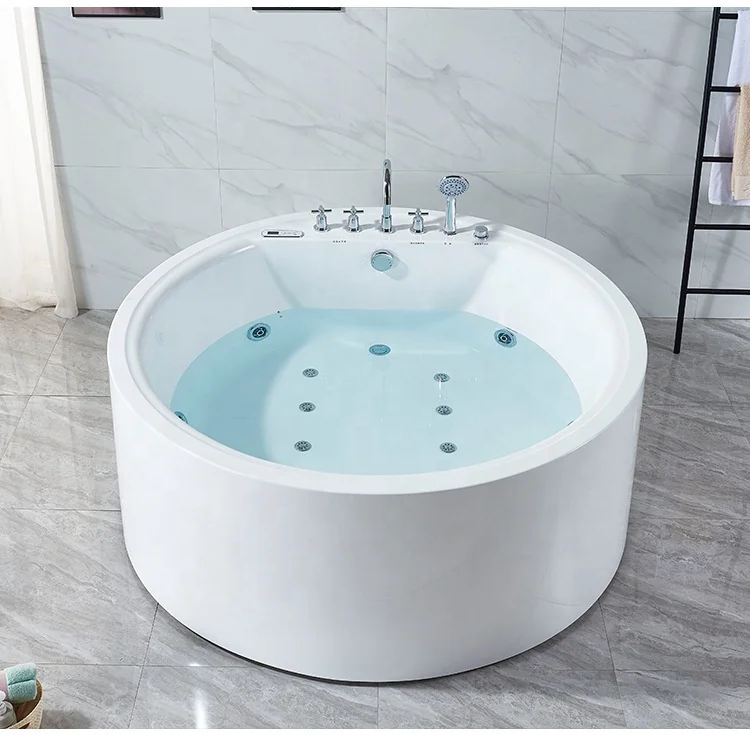 

Modern Design Acrylic Bathtub Spa 2 Person Indoor Whirlpool Massage Round Bathtubs Jakuzi Bathroom Bubble Freestanding Bath Tub