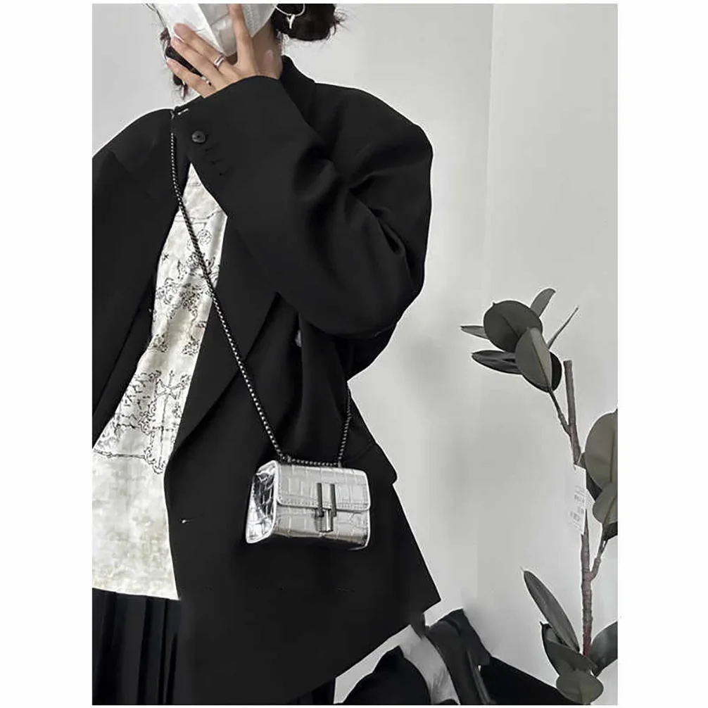 

Fashion Patent Leather Mini Bag for Women Solid Color PU Chic Chain Cross Body Bags Casual Versatile Glossy Female Purse