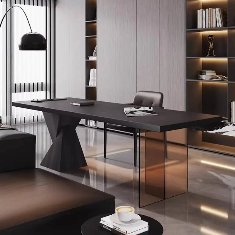 Vintage Aesthetic Office Desk Walnut Solid Wood Organization Accessories Office Desk Decorations Mesa Comedor Luxury Furniture
