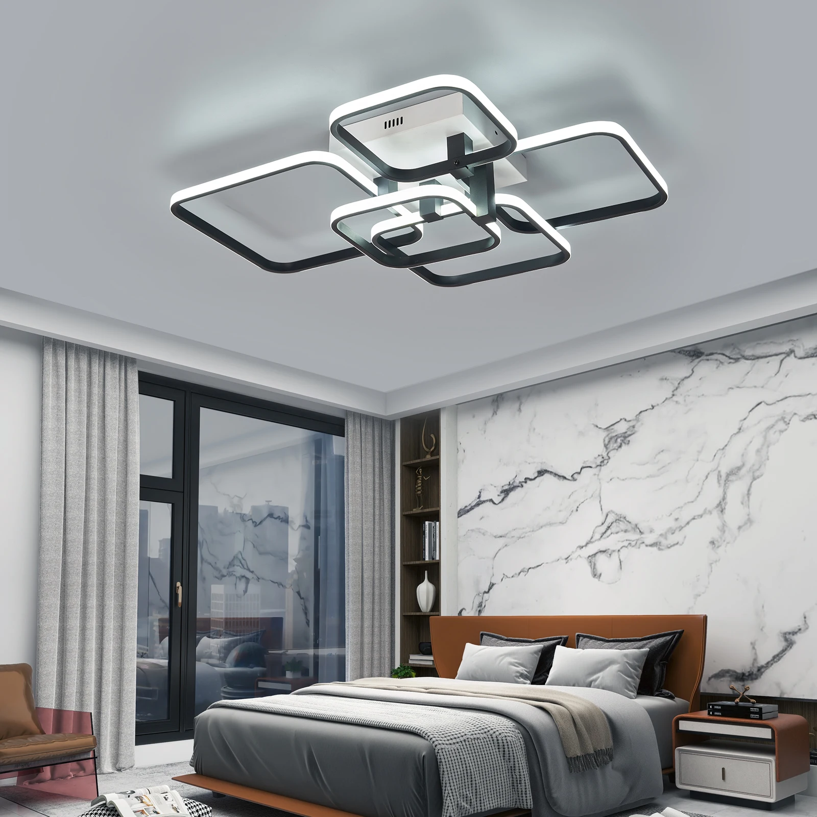 Lampadari a Led moderni soffitto per soggiorno camera da letto sala studio AC90-260V illuminazione interna lampada lampadario a Led in bianco e nero