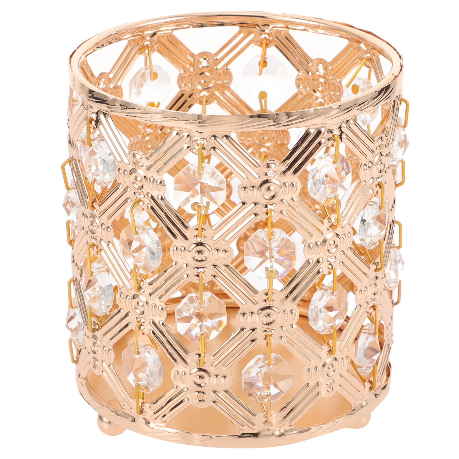 

s Makeup Brush Storage Bucket Pen Holder Crystal ganizer Metal Vanity Container Decorative Brushes Holder