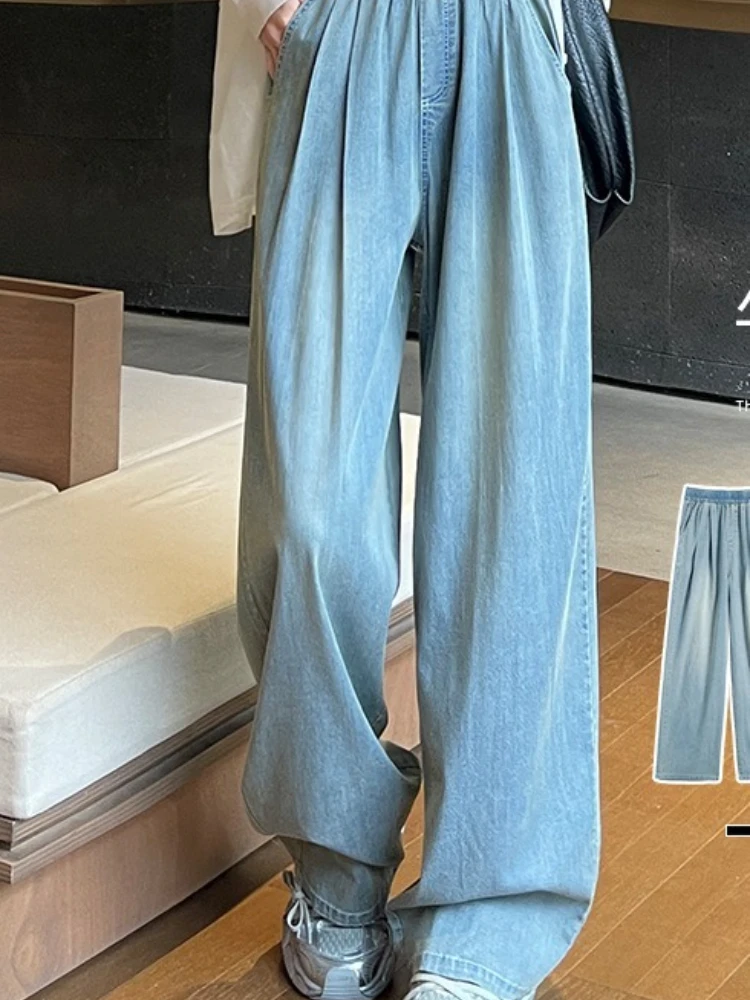 

Pant Women Wide Leg Long Pants High Waist Straight Trousers Y2k Streetwear Mom Jeans Elegant Casual Loose Work Summer 2025