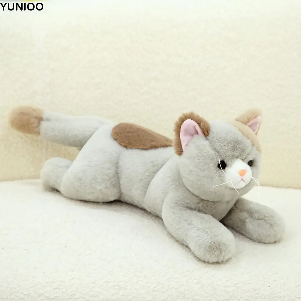 

50cm Size Imitation Lying Cat Plush Toys Realistic Design Soft Material Realistic Cat Plush Toy Hairy Texture Cute Simulation