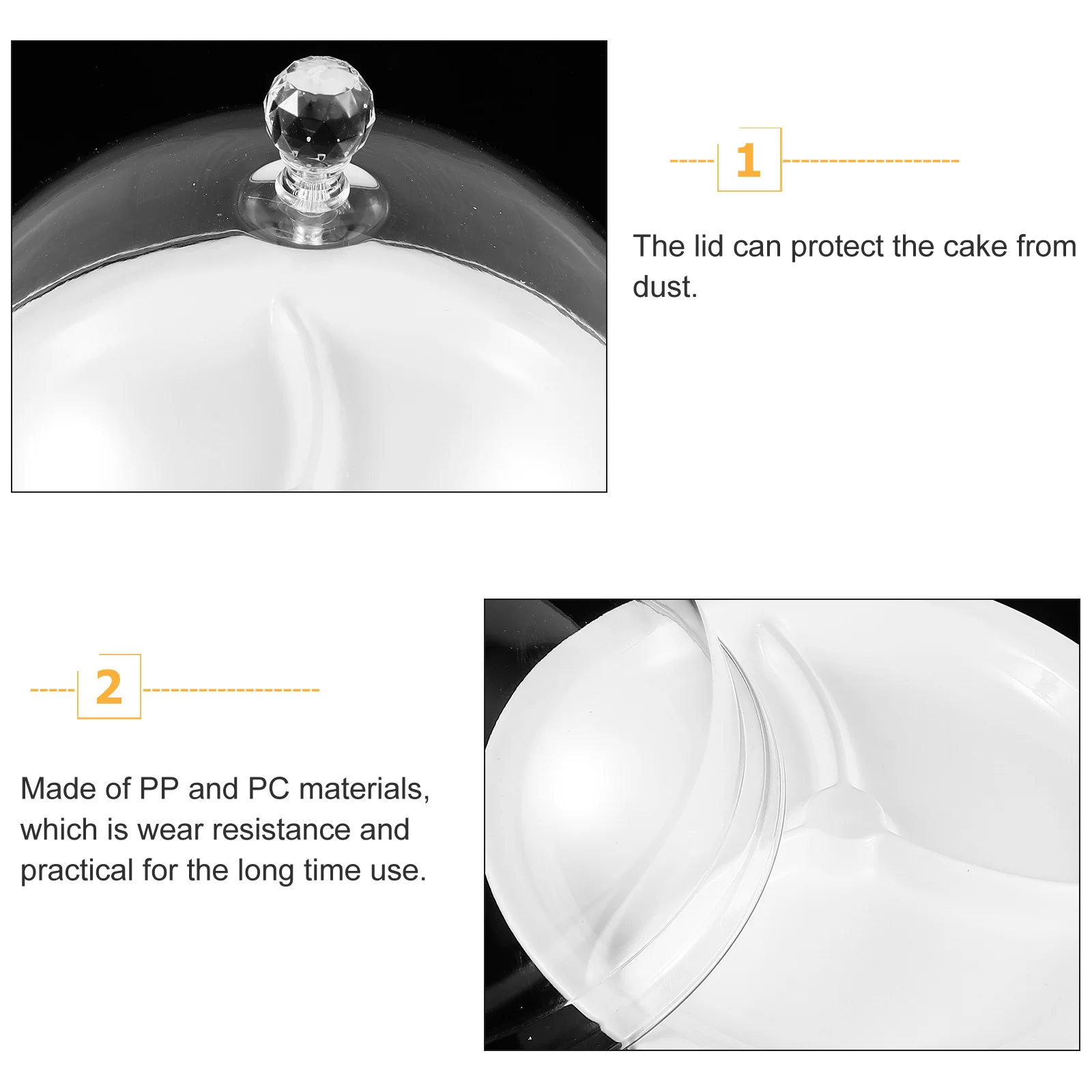 

Fruit Snack Tasting Plate Pastry Tray with Cover Cake Dish Stand Dome Clear Serving Transparent Lid For Wedding