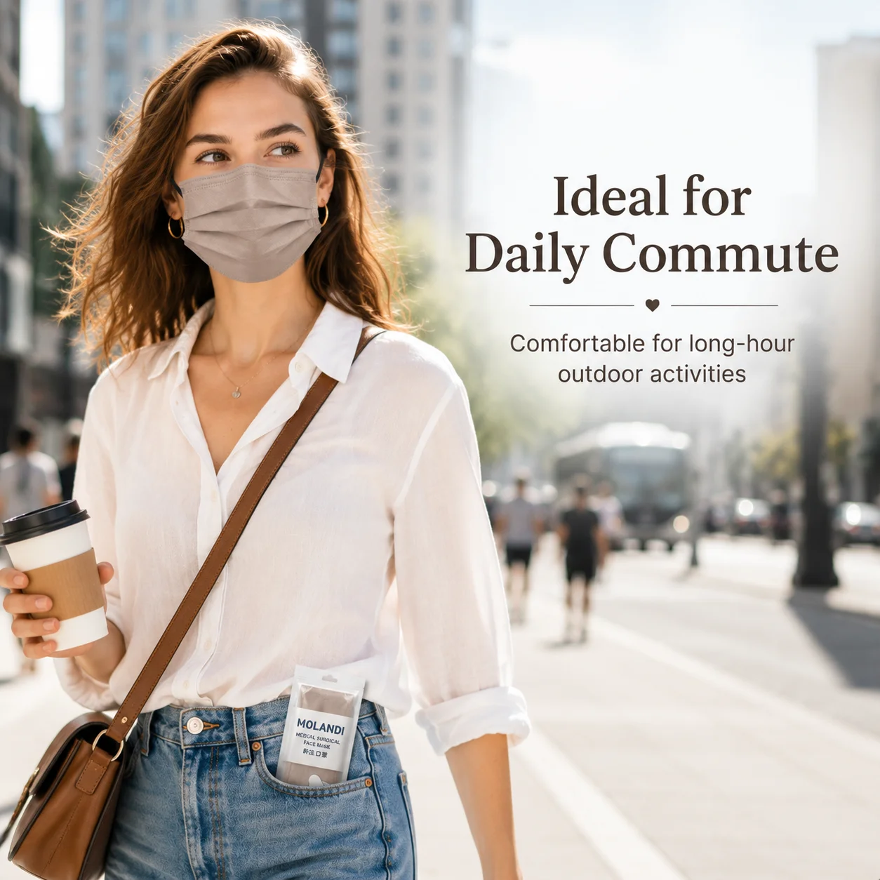 Morandi Solid Color Disposable Face Mask,3‑Layer Breathable Non‑Woven Dust‑Proof Face  Earloop Fashion Masks for Adult Daily Use