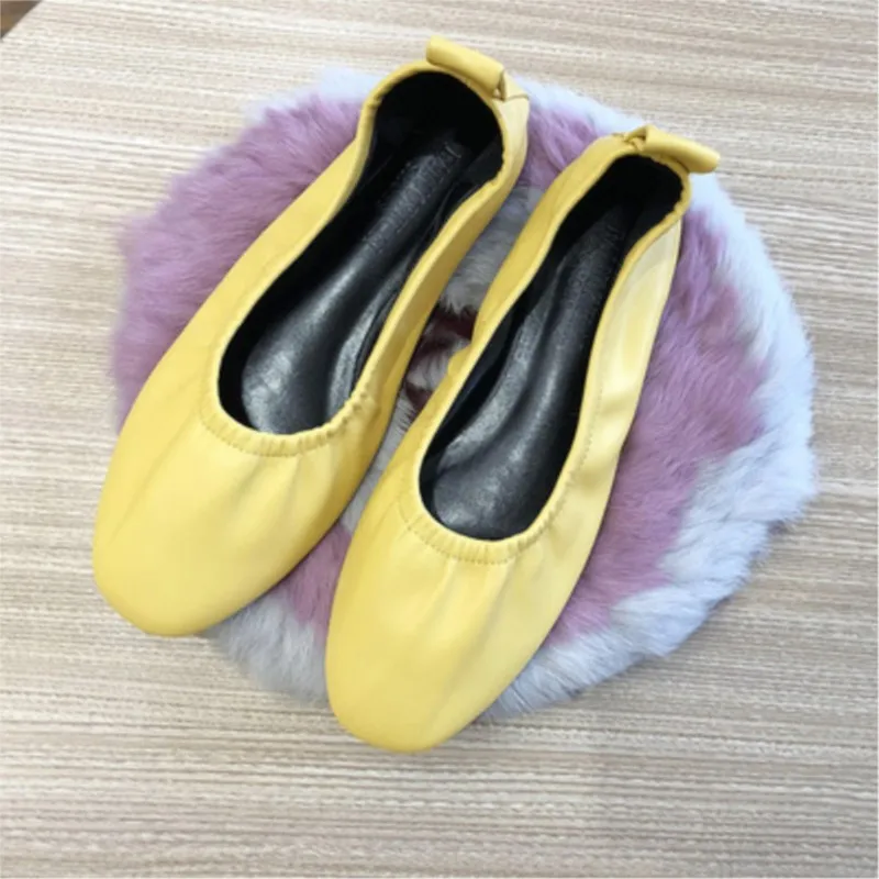 KNCOKAR Grandma Shoe Female Flat Bottom Spring New Style Shallow Mouth Restoring Ancient Ways Ballet Shoe Female Single Shoe