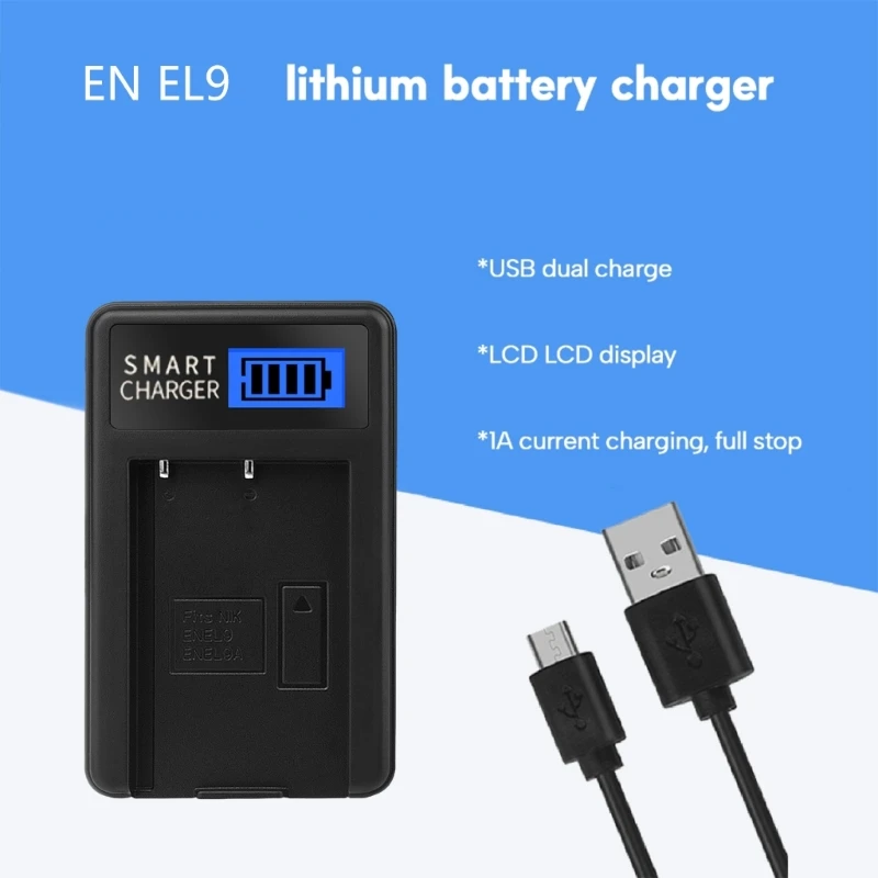 EN-EL9 EN-EL9A LCD USB Camera Battery Single Charging Dock for D40 Drop shipping