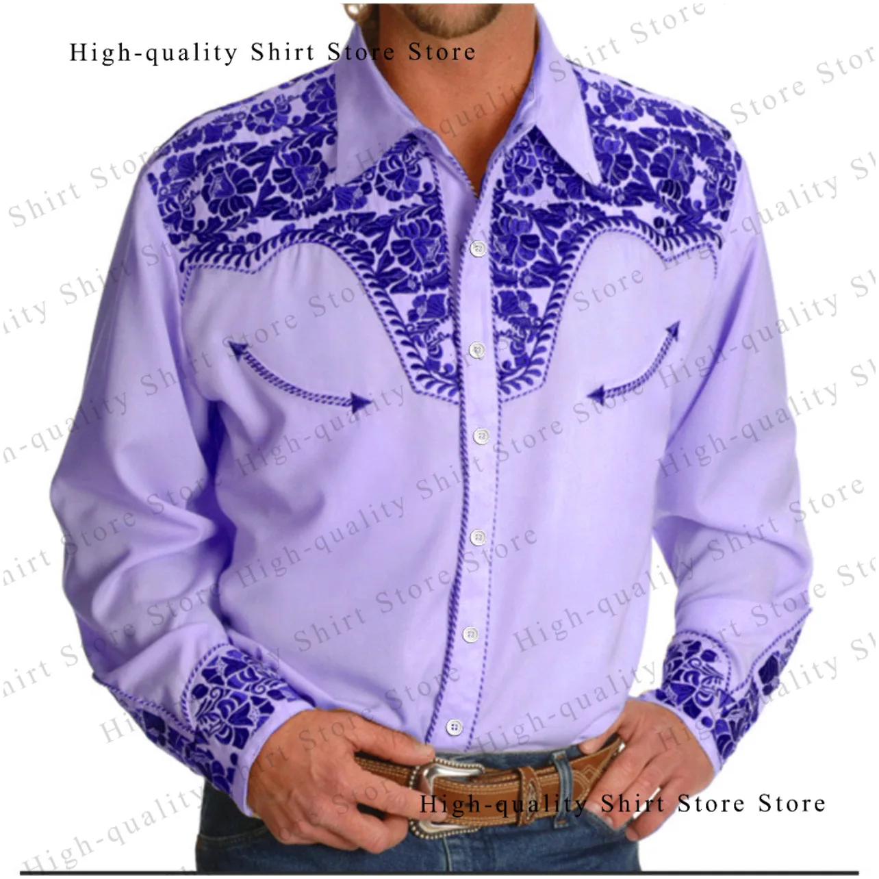 Western tribal ethnic style breathable men\'s shirt star color high-definition soft and comfortable top plus size men\'s clothing