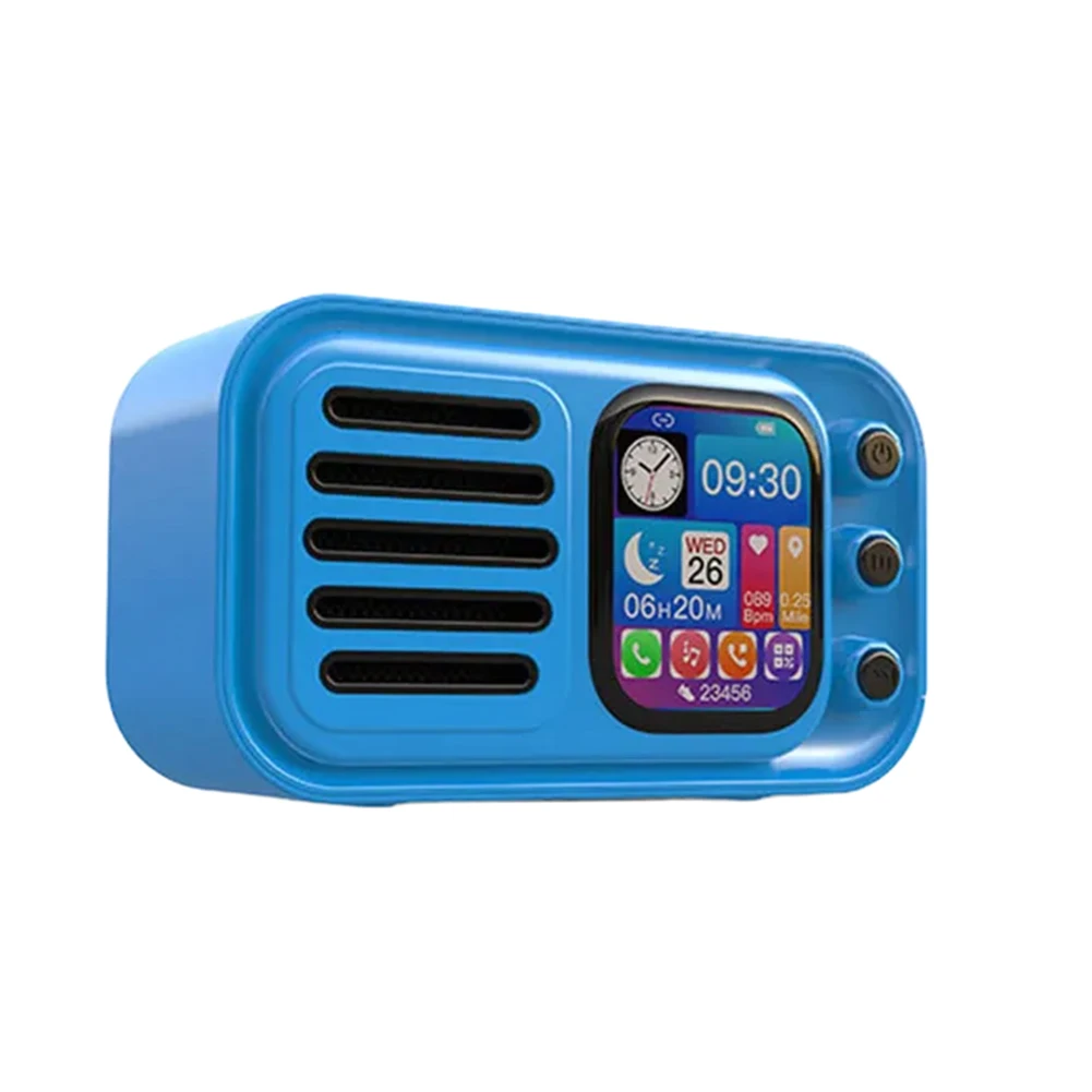 مكبر صوت لاسلكي صغير محمول متعدد الوظائف شاشة غنائية تعمل باللمس مع راديو FM وملحقات مكبر الصوت على مدار الساعة #5