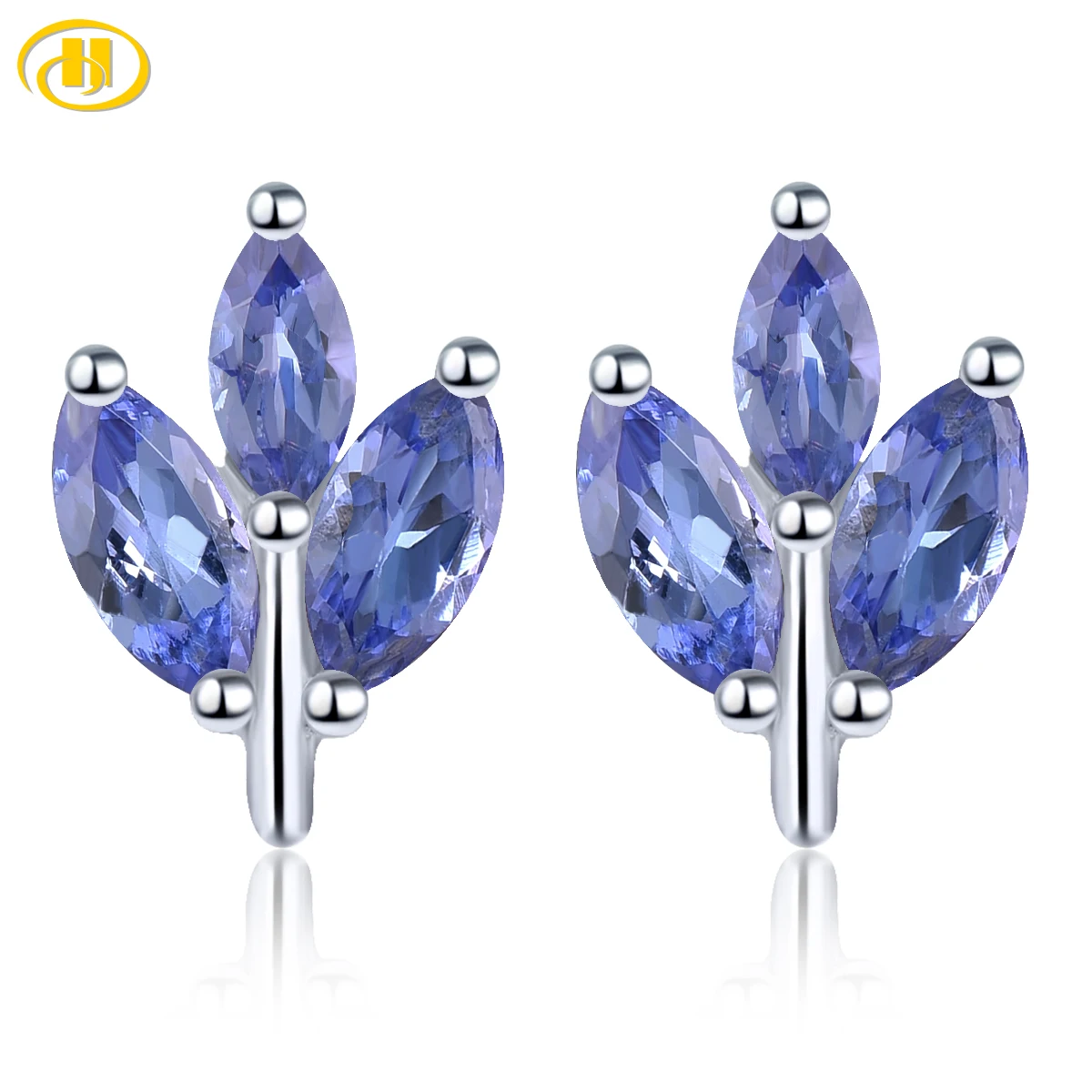 

Natural Tanzanite Solid Sterling Silver Stud Earring 1.25 Carats Genuine Gemstone Exquisite Lovely Fine Jewelry Design Gifts