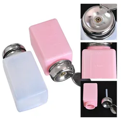 1Pc 200ML Portable Press Refillable Bottle Liquid Pump UV Gel Nail Polish Cleaner Acetone Remover Dispenser Empty Container Tool