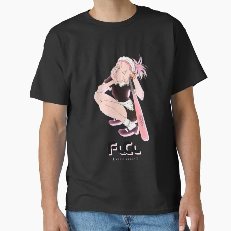 

Haruhara Haruko 1027 Fooly Cooly FLCL Anime T shirt Large size Tops Manga Graphic Print Y2k Clothes Cartoon Tee