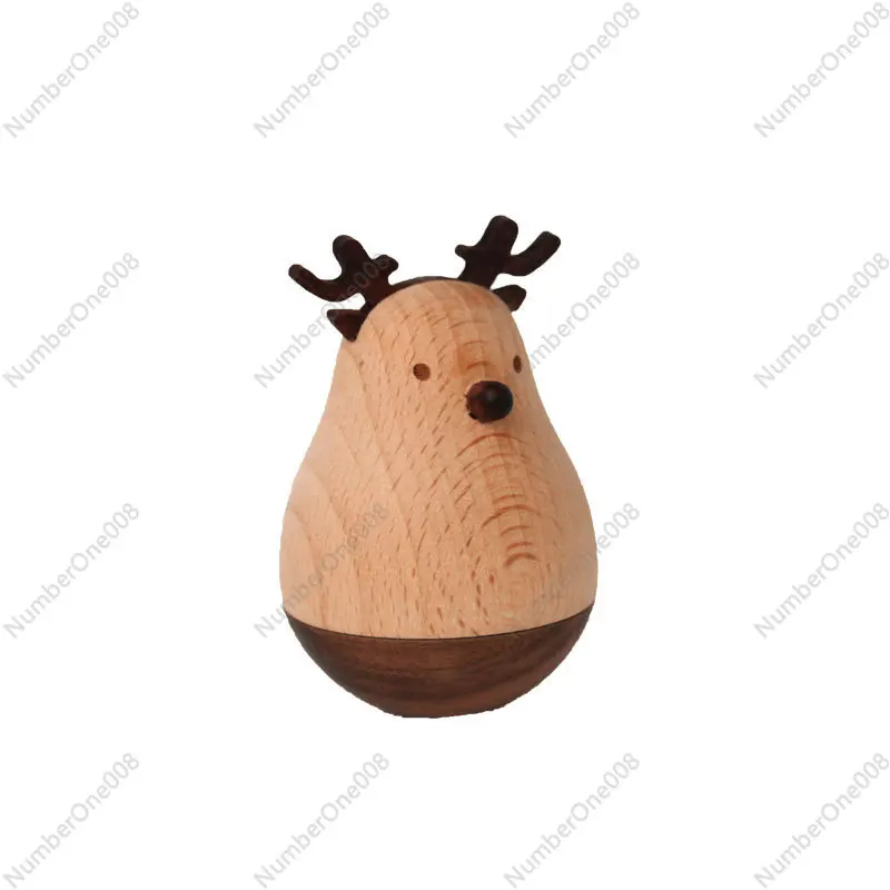 

Wooden Moose Paperweight & Desk Ornament, Stable Non-Tip Nordic Figurine, Customizable Handcrafted Decor