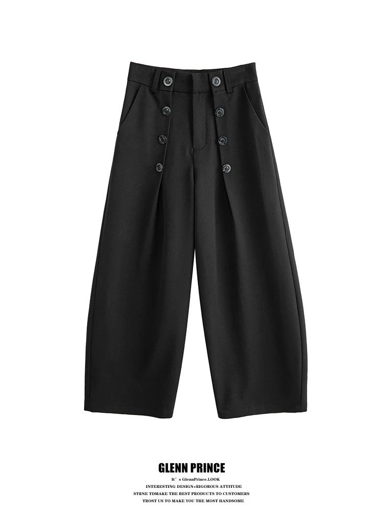 

Classic Old Money Style Pleated Knife Trousers for Men And Women Casual Business Style Polyester Blend Spring Pants