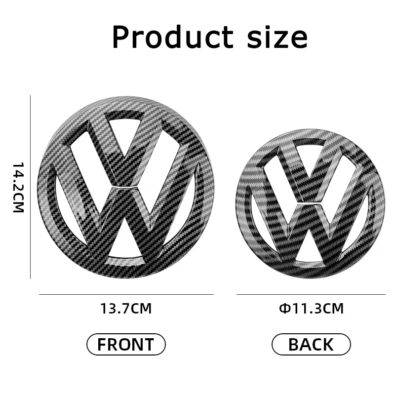 Car Front Radiator Grille Badge Cover Rear Trunk Lid Sticker For VW Polo Golf MK6 MK7 MK8 Passat B6 B7 B8 Tiguan CC T-ROC Arteon