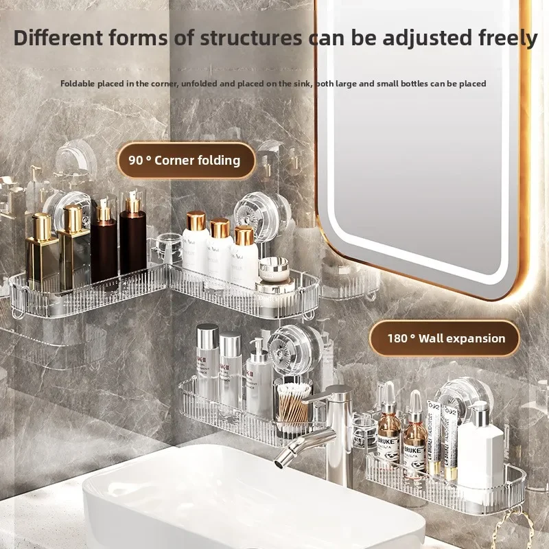 Suction cup rack, multifunctional wall-mounted storage rack, shower drain basket, bathroom suction cup storage box