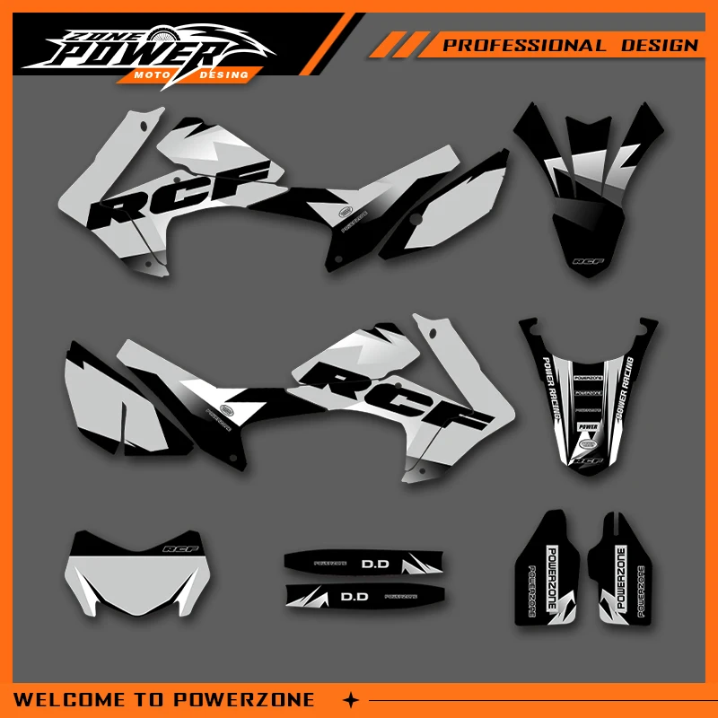 

POWERZONE Мотокросс команда графический фон наклейки наборы наклеек для HONDA CRF250L 2012-2020 250L индивидуальный номер 05