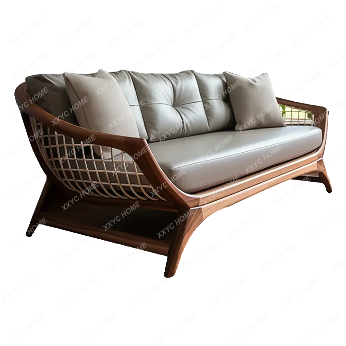 

A New Chinese Style Arhat Bed Flat Bed Living Room Solid Wood Sofa North America Black Walnut Simple Modern Chaise Bed